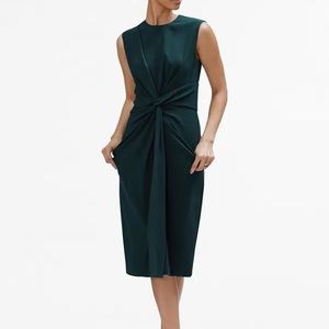 MM Lafleur | Draped Green "Taylor" Sheath Dress 6